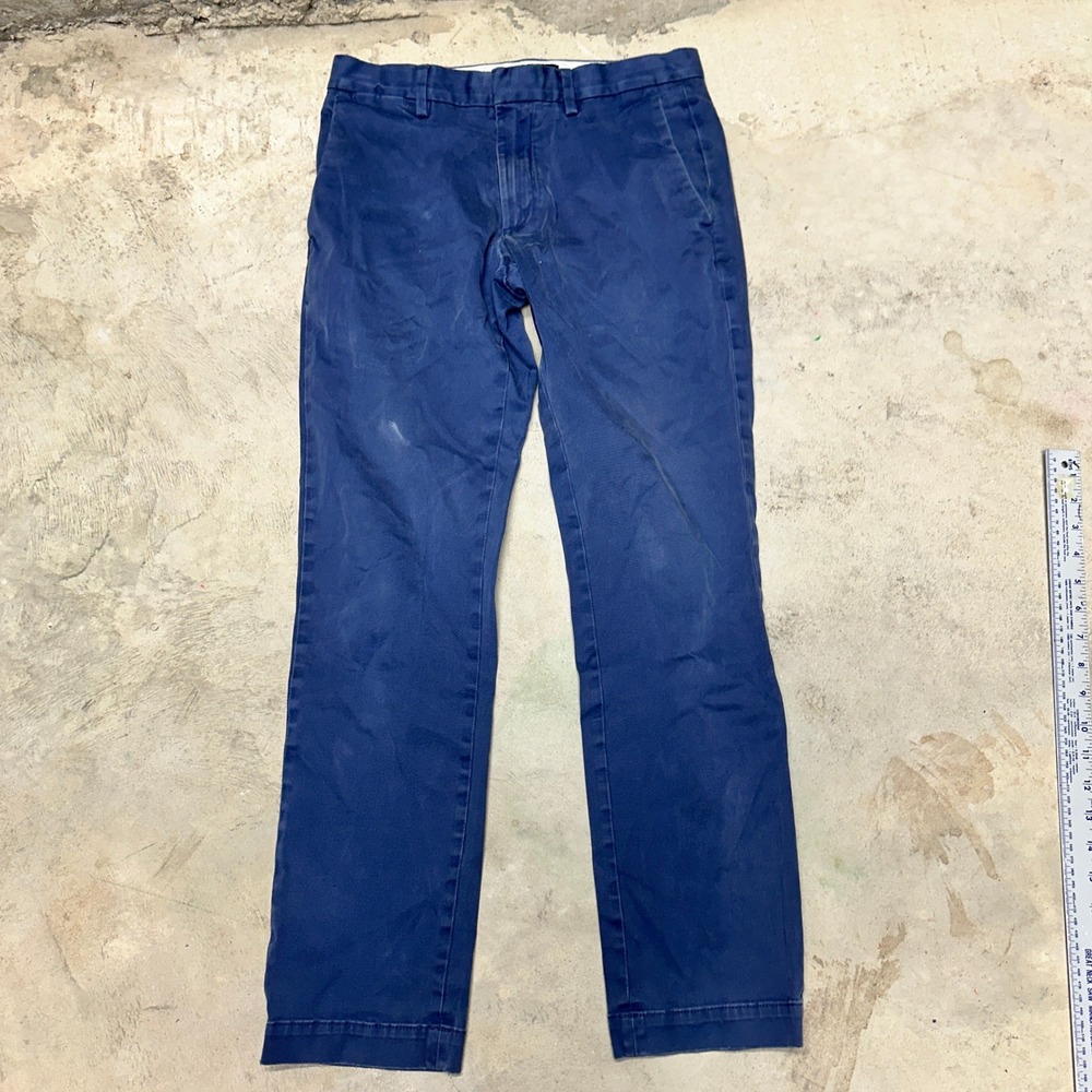Banana‎ Republic Aiden Slim Fit Chinos Pants Blue Mens 30x32 Flat Front Casual